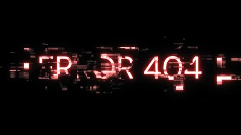 3D rendering error 404 text with screen effects of technological glitches 스톡 일러스트