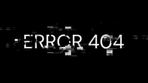 3D rendering error 404 text with screen effects of technological glitches Stock Illustration