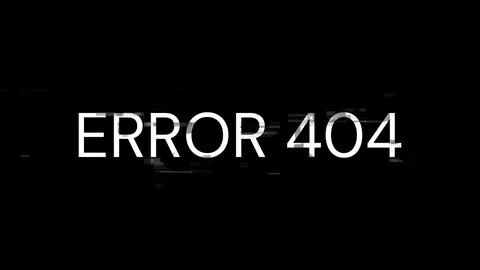 3D rendering error 404 text with screen effects of technological glitches Stock Illustration