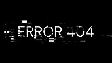 3D rendering error 404 text with screen effects of technological glitches Stock Illustration