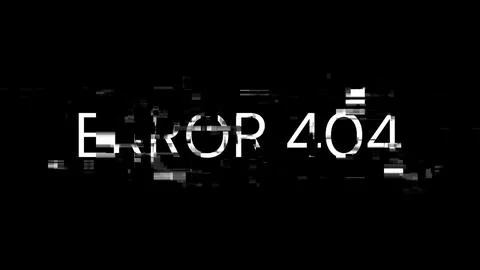 3D rendering error 404 text with screen effects of technological glitches Stock Illustration