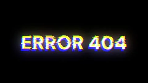 3D rendering error 404 text with screen effects of technological glitches Stock Illustration