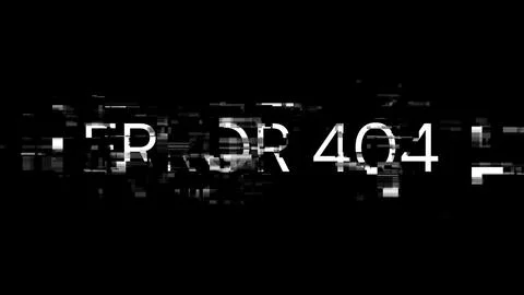3D rendering error 404 text with screen effects of technological glitches Stock Illustration