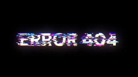 3D rendering error 404 text with screen effects of technological glitches Stock Illustration