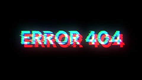 3D rendering error 404 text with screen effects of technological glitches 스톡 일러스트