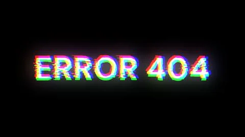 3D rendering error 404 text with screen effects of technological glitches Illustrazione stock