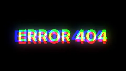 3D rendering error 404 text with screen effects of technological glitches Stock Illustration
