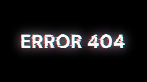 3D rendering error 404 text with screen effects of technological glitches Stock Illustration