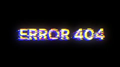 3D rendering error 404 text with screen effects of technological glitches Illustrazione stock