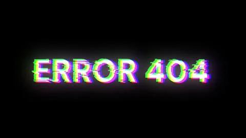 3D rendering error 404 text with screen effects of technological glitches Illustrazione stock