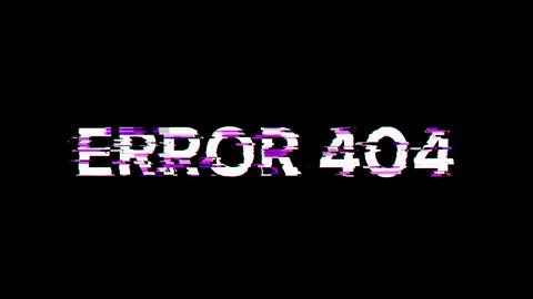 3D rendering error 404 text with screen effects of technological glitches Stock Illustration