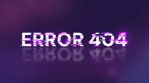 3D rendering error 404 text with screen effects of technological glitches Stock Illustration