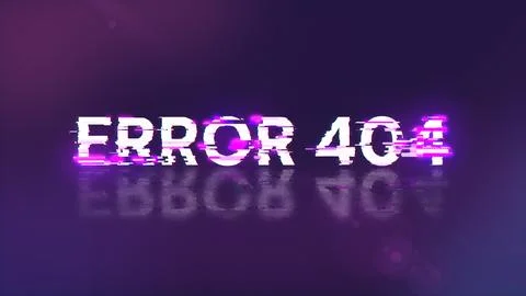 3D rendering error 404 text with screen effects of technological glitches Stock Illustration
