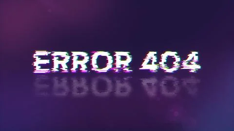 3D rendering error 404 text with screen effects of technological glitches Stock Illustration