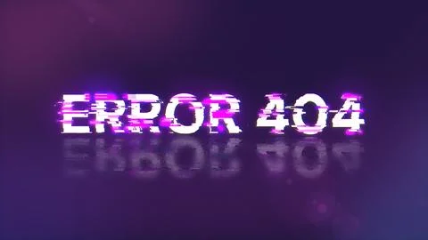 3D rendering error 404 text with screen effects of technological glitches Stock Illustration