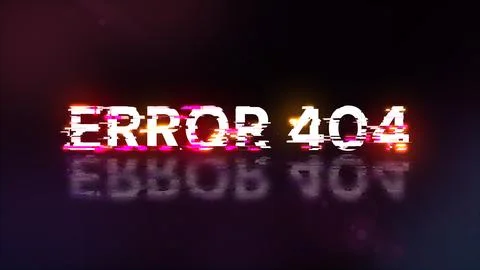 3D rendering error 404 text with screen effects of technological glitches Stock Illustration