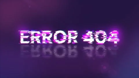 3D rendering error 404 text with screen effects of technological glitches Stock Illustration