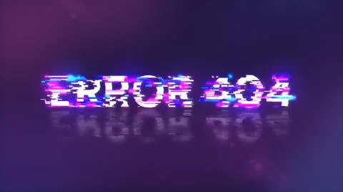 3D rendering error 404 text with screen effects of technological glitches Stock Illustration