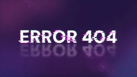 3D rendering error 404 text with screen effects of technological glitches Stock Illustration