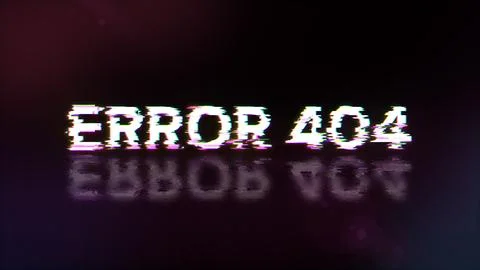 3D rendering error 404 text with screen effects of technological glitches 스톡 일러스트