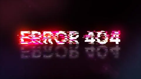 3D rendering error 404 text with screen effects of technological glitches Stock Illustration
