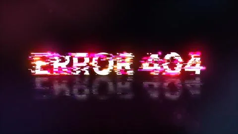 3D rendering error 404 text with screen effects of technological glitches Stock Illustration