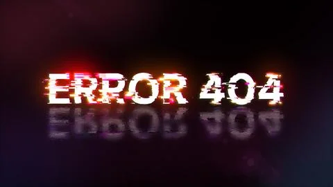 3D rendering error 404 text with screen effects of technological glitches Stock Illustration