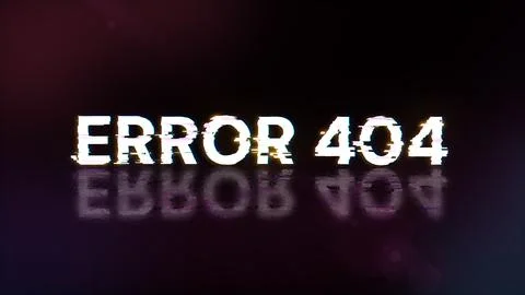 3D rendering error 404 text with screen effects of technological glitches Illustrazione stock