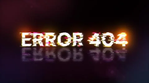 3D rendering error 404 text with screen effects of technological glitches Stock Illustration