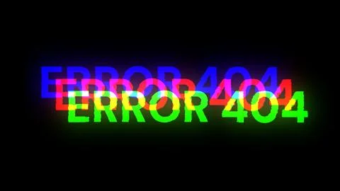 3D rendering error 404 text with screen effects of technological glitches Stock Illustration