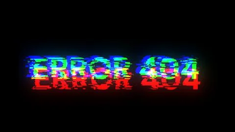 3D rendering error 404 text with screen effects of technological glitches Stock Illustration