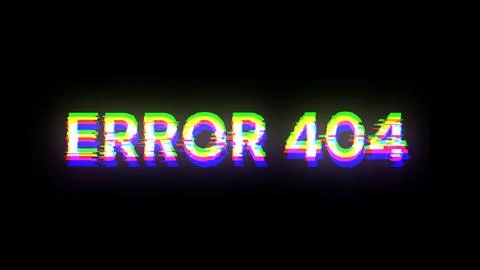 3D rendering error 404 text with screen effects of technological glitches 스톡 일러스트