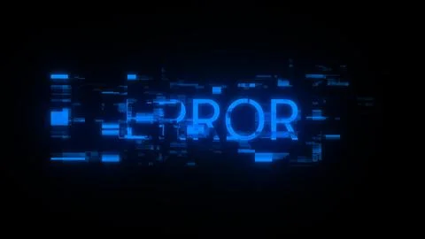 3D rendering error text with screen effects of technological glitches Stock Illustration