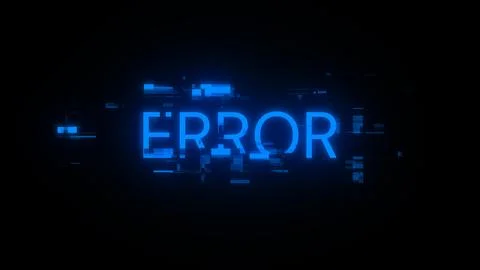 3D rendering error text with screen effects of technological glitches Stock Illustration