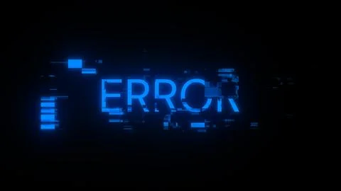 3D rendering error text with screen effects of technological glitches Stock Illustration