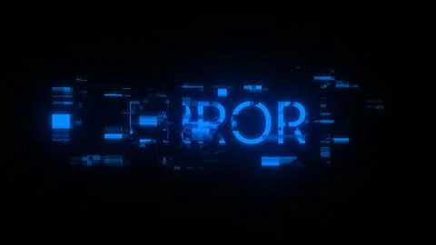 3D rendering error text with screen effects of technological glitches Stock Illustration