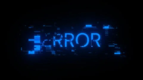 3D rendering error text with screen effects of technological glitches Illustrazione stock