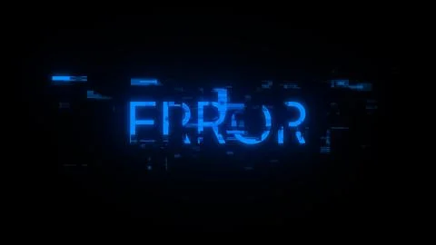 3D rendering error text with screen effects of technological glitches Illustrazione stock