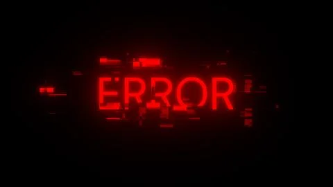 3D rendering error text with screen effects of technological glitches Stock Illustration