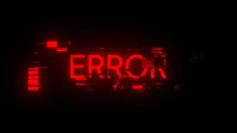 3D rendering error text with screen effects of technological glitches Stock Illustration