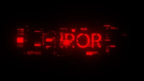 3D rendering error text with screen effects of technological glitches Stock Illustration