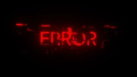 3D rendering error text with screen effects of technological glitches Illustrazione stock
