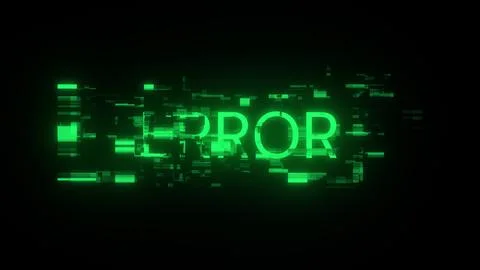 3D rendering error text with screen effects of technological glitches Stock Illustration