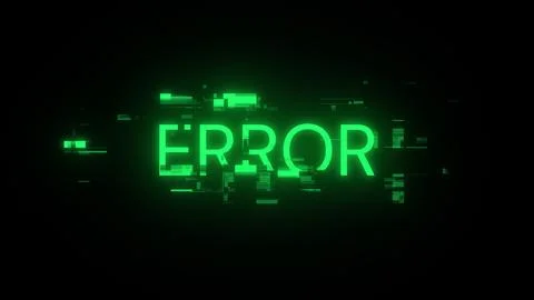 3D rendering error text with screen effects of technological glitches Stock Illustration