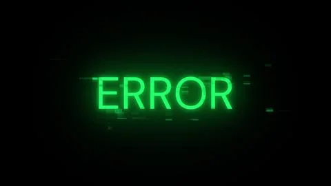 3D rendering error text with screen effects of technological glitches Stock Illustration