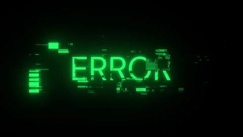 3D rendering error text with screen effects of technological glitches Stock Illustration