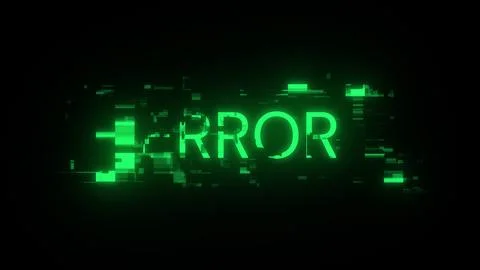 3D rendering error text with screen effects of technological glitches Illustrazione stock