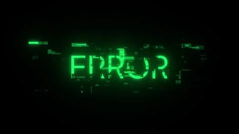 3D rendering error text with screen effects of technological glitches Stock Illustration