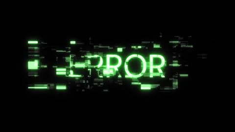 3D rendering error text with screen effects of technological glitches Stock Illustration