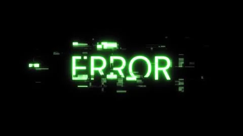 3D rendering error text with screen effects of technological glitches Stock Illustration